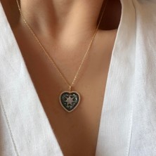 Çelik Kristal Kalp Kolye