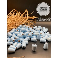 10 mm Damla Oval Ahşap Boncuk (50 Gram 83 Adet) Delik Çapı 4 mm Makrome Çanta Takı Tasarım