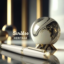 Scrikss & WizDesign Heritage2 Dolma Kalem Beyaz Altın M Uç LÜKS KUTULU / ÖMÜR BOYU GARANTİLİ / KİŞİSELLEŞTİRİLEBİLİR