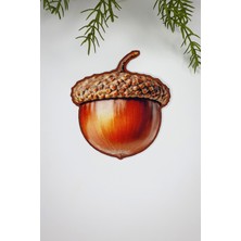 Meşe Palamudu Form Dijital Baskılı Nakışlı Kumaş Kokteyl Peçetesi 1 Adet