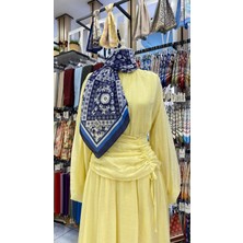 Motif Desenli Eşarp Lacivert