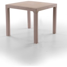 Rattan 90X90 cm Masa Cappuccino