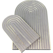 Gold Serisi Gri Archade Çok Amaçlı Sunum Tepsisi Ikili Set