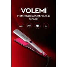 Pembe Geniş Plakalı Saç Düzleştirici, Hızlı Isınma, Dijital Led, Parlak ve Pürüzsüz Saçlar