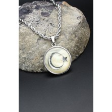 Ay Yıldızlı - Ay Yıldız Kolye Paslanmaz Çelik Zincir 3mm 902303