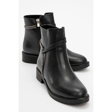 Ccway Kadın Taşlı Günlük Topuklu Ayakkabı SİYAH CİLT