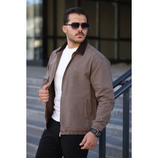 Erkek Relaxed Canvas  Vizon Ceket