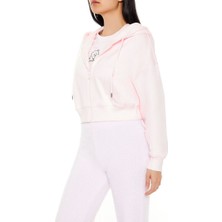 F21 French Terry Crop Kapüşonlu Sweatshirt