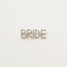 Taşlı “brıde” Yazılı Saç Tokası|yeni Sezon Gelin Tokası| Bride Toka| Gümüş Bride Toka