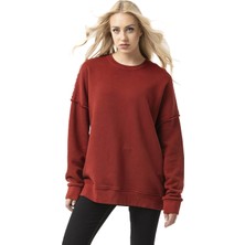 WL371 Kadın Büyük Beden Sweatshirt – Dokulu Desen ve Dikiş Detaylarına Sahip Bol Kesim Kazak