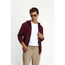 Kiğılı Kapüşonlu Regular Fit Fermuarlı Baskılı Pamuklu Sweatshirt