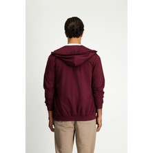 Kiğılı Kapüşonlu Regular Fit Fermuarlı Baskılı Pamuklu Sweatshirt