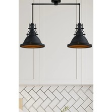 Ikili Spor Siyah Avize Modern Dekoratif Sarkıt Lamba Resatoran Showroom Fitness Ana Okulu Ev