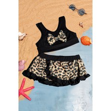 Beniizle Desenli Kız Çocuk Bikini Takım