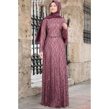 Ipek Tesettür Abiye Lila