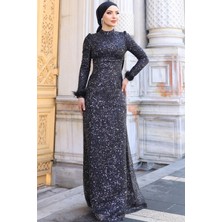 Sakura Tesettür Abiye Siyah