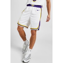 Nike Dri Fit Los Angeles Lakers Association Edition Swingmant Shorts Erkek Basketbol Şort Beyaz Mor