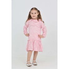 Toontoy Kız Çocuk Çiçek Nakışlı Bebe Yaka Elbise