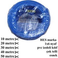 1x6 H07V-K, Nyaf Mavi Renk Pvc Kablo