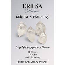 Tesbih Atölyesi Sertifikalı Ham İşlenmemiş Doğal Kristal Kuvars Taşı Kütle Parça 25-30 mm – Saf Enerji Taşı