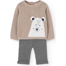 Erkek Bebek Ayı Desenli Takım