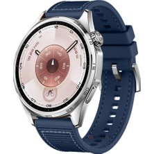 Sneezy Huawei Watch Gt6 46MM Ile Uyumlu Metal Tokalı Dikiş Desenli Dokuma Silikon Kordon