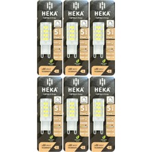 (6 Adet) Heka 5W (37W) 6500K (Beyaz Işık) G9 Duylu Dim Edilebilir LED Kapsül Ampul