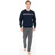 U.s. Polo Assn. 18925 Erkek Lacıvert Yuvarlak Yaka Uzun Kollu Pijama Takımı