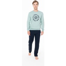U.s. Polo Assn. 18940 Erkek Mınt Yuvarlak Yaka Uzun Kollu Pijama Takımı