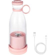 Pembe Mini Taşınabilir 420 ml Meyve ve Milkshake Karıştırıcı Blender