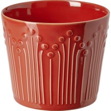 Seramik Saksı, Kırmızı, 12 cm