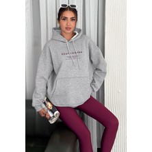 Kadın Güney Kore Şehir Baskılı Kapüşonlu Sweatshirt – Sokak & Kültürel Stil