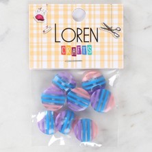 Loren Crafts 8'li Desenli Düğme - 1091