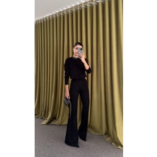 Hazelanna Full Likralı Siyah İspanyol Jean