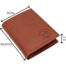 Westpolo Hakiki Deri Kağıt Para, Bozuk Para ve Kart Bölmeli Erkek Cüzdanı - Taba