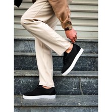 ZRN-101 Siyah Beyaz Premium Triko Bağcıklı Günlük Erkek Ayakkabı