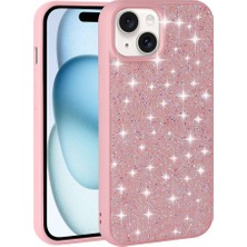 Kip GSM Iphone 15 Plus Uyumlu Kılıf Kamera Korumalı Parıldayan Taşlı Pırlanta Sert Slikon Kapak