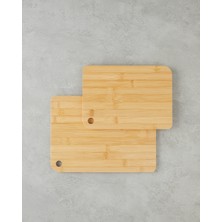 Bambu 2’li Kesme Tahtası, 20X28 ve 24X33 Cm, Doğal Renk
