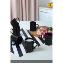 Mat Siyah Zen Kupa 8 cm 6'lı Set