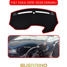 Fıat Egea 2019-2024 Modellerine Uygun Ekranlıtorpido Koruma Halısı Kırmızı Kenar
