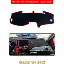 Nissan Almera Ekranlı 2000-2006TORPİDO Koruma Halısı Kırmızı Kenar