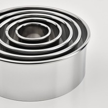 5 Ölçülü Paslanmaz Çelik Hamur Kesici ve Şekillendirme Kalıbı, Yuvarlak