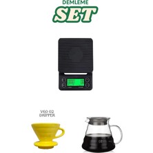 Kahve Demleme Seti ve Terazisi, 3 Kg, 0.1 gr Hassasiyet, Şık ve Kullanışlı Ürün