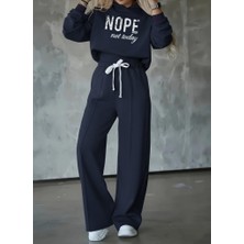 Arben Boutique Kadın Uzun Kollu Nope Baskılı Beli Ribanalı Ikili Takım