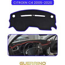 Cıtroen C4 2005-2020TORPİDO Koruma Halısı Mavi Kenar