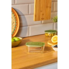 Yeşil Dikdörtgen Saklama Kabı 470 Ml, Şık ve Kullanışlı Mutfak Ürünleri