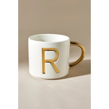 R Harfli 400 ml Beyaz Kupa, Şık ve Kullanışlı Tasarım