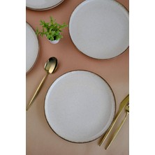 Bej Tarçın 24CM 2'li Modern Servis Tabağı Seti