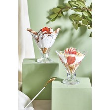 2'li Cam Kase Seti, Tatlı ve Dondurma Sunumu Için Şık ve Dayanıklı Tasarım