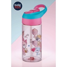 Pembe 500 ml Tritan Pipetli Suluk, Şık ve Pratik Içecek Kabı